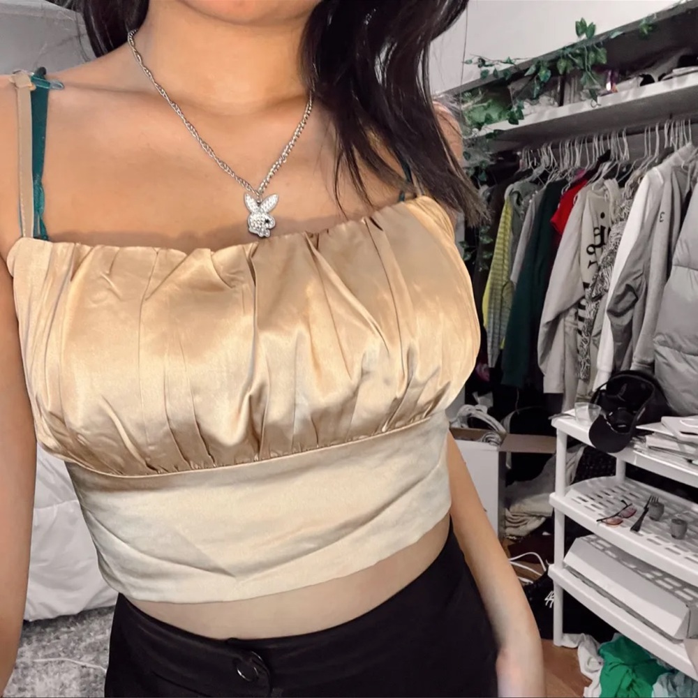 satin milkmaid top